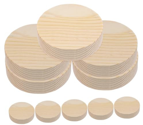 HAPINARY 10 Stück Packung Runde Holzscheiben zum Handbemalen Selbstgemacht Bastelmaterial für Kinder und Mädchen Unbehandelt Beige