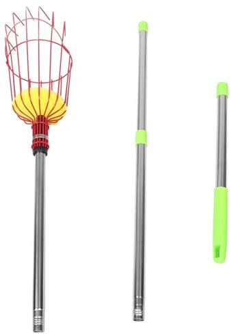 OFFSCH 1.6m Recolector De Frutas con Cesta para Manzanas y Naranjas Pértiga Extensible De Accesorios De Jardinería para Recolectar Frutas Árboles Frutales