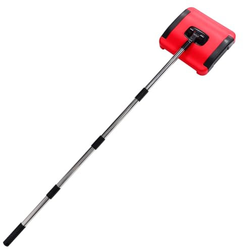 Zerodeko Manual Carpet Cleaner and Hand Push Floor Sweeper Red with Dust Collector, Small Rubbish Sweeper for Home and Office Carpet and Hard Floor Cleaning