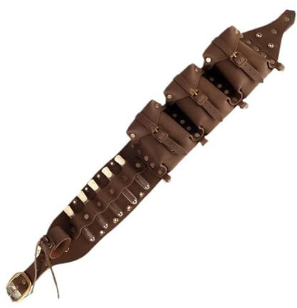 Baoblaze Mittelalterlicher Hüftgürtel aus PU-, Cosplay-Zubehör, mittelalterliche Gürteltasche mit Fläschchen für Themenpartys, Verkleidungen und, Braun