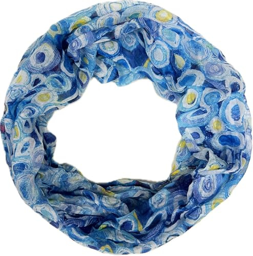 Jeamis Kreis Seide Loop Farbverlauf Frühling Rundschal Rainbow Unisex Sommer Leicht Schal Stola Dots