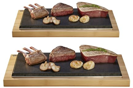 SteakStones The Sizzling Steak Set, un prodotto ufficiale Hot Stone Cooking Product. Un modo divertente e interattivo per gustare la bistecca sulla pietra utilizzando la lava come si vede su Dragons