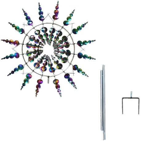 Magische Windmühle, Windspinner Spinner Skulpturen Windfänger, Einzigartige und Magische Metall-Windmühle, Rasen Wind Spinners für Outdoor Wind Catcher