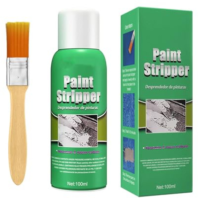 Paint Stripper with Brush, Metal Surfaces Paint Remover, Paint and Varnish Stripper, High Efficiency Auto Paint Stripper Gel, Wood Furniture Stripper, Professional Paint Removal Tool, 100ml