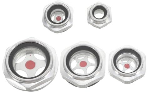 Tofficu 5piezas Mirilla Aceite De Aleación De Aluminio Para Compresor De Aire Fácil Instalación Indicador Líquido Rosca Macho