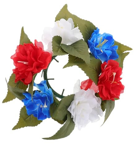 VICASKY ad anello di candela Anello di candela festivo ghirlande floreali artificiali ghirlanda di candele per la festa ghirlande di candele ghirlanda da tavola stoffa