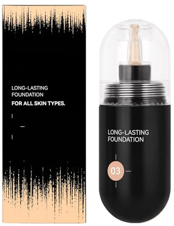 Fondotinta Liquido Coprenza Totale, 30ml Fondotinta Effetto Mat, Coprente Lunga Base Idratante Per Tutti I Tipi Di Pelle Donna