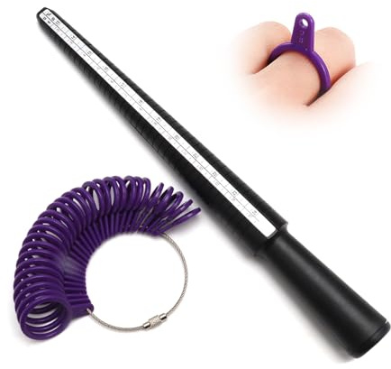 Set di Misuratori per Anelli, Misuratore Anelli per Misurazione del Diametro Degli Anelli Misurazione Della Dimensione Dito, Gioielli Strumenti Taglie Standard per Regno Unito, USA, UE