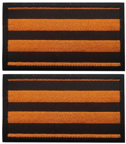 Stakee Set med 2 broderade lappar i St George-band, krokförsedda lappar, militära lappar för hattar, klädväskor