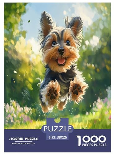 Yorkshire Terrier Jigsaw Puzzles Puzzle for Adults Kids. 1000 Pieces Impossible Challenge Toy Educational Game Home Decoration for Adults& Kids Age 14 Years Up 38x26cm/1000pcs