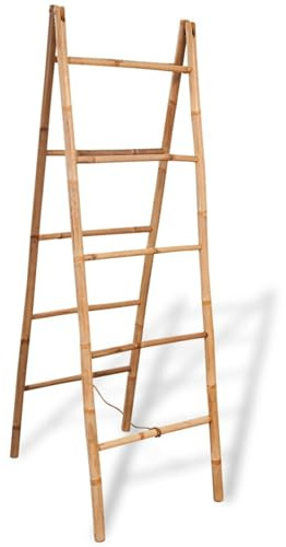 Swpsd Double Towel Ladder with 5 Rungs Bamboo 50x160 cm bathroom accessories Model243714