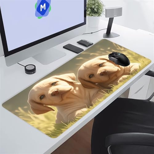 Tappetino Mouse XXL Gaming 1200x600x2 mm Cuccioli Carini Tappetino per Mouse Grande Cuscinetto per Tastiera Grande da Scrivania Gaming Mousepad Lavabile per Ufficio e casa