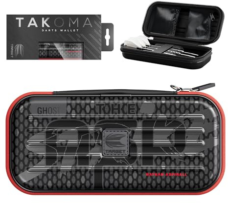 Target Darts Nathan Aspinall Ghost Series Takoma Wallet, Regular – Darts Case, Black/White Storage Cases, “The Asp” Zipper Dart Holder, Professional Accessories – Holds 3 Fully Assembled Darts
