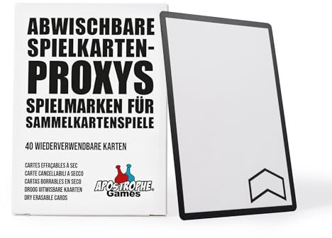 Apostrophe Games Juego de fichas MTG borrables a seco con 40 cartas - Fichas/Proxys reutilizables para juegos de cartas coleccionables (Versión alemana)