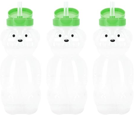 Sxhlseller Confezione da 3 Bottiglie di Succo con Cannuccia, Tazza da 230 Ml, Bottiglie Riutilizzabili con Coperchio Ribaltabile, Bicchieri di Plastica a Tenuta Stagna, per tè Al Latte (Berretto