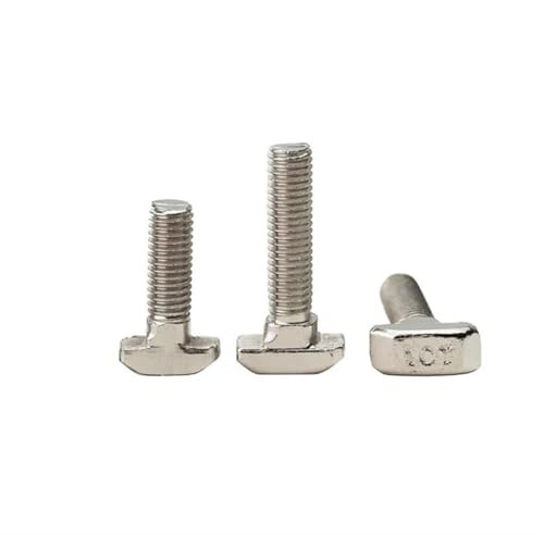 T-förmige Gewindestifte, Kohlenstoffstahl M5 M6 M8 T-Bolzen for 20/30/40/45 Aluminiumprofile, Packung mit 10 verschiedenen Größen(3030-M6-20mm)