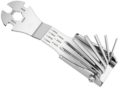 Set di utensili manuali multifunzionali tra cui cacciavite incrociato, chiave aperta e chiave esagonale pieghevole per varie attività di riparazione, design portatile, set di strumenti con manico