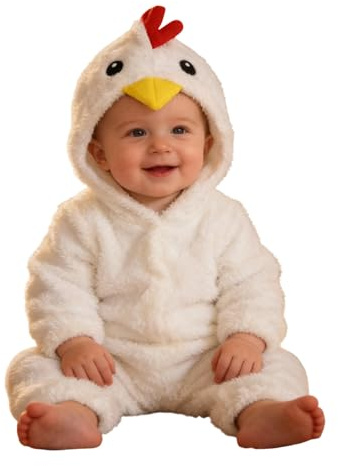 Disfraz de Pollito para Bebé Recién Nacido Polar Pollo de Conjunto con Capucha y Zapatos Manga Larga Mono de Acción Carnaval Cosplay Color Liso Cómodo Disfraz de Pollo para Niña y Niño 0-18 Meses