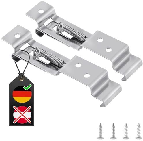 vsshe 2 Unidades Clips para Matrícula de Coche, Portamatriculas Remolque Universal 125x25 mm, Soporte Matricula Remolque con 4 Tornillos, Soporte Resortes Matricula para Coche, Remolque, Camion, Negro