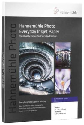 Hahnem?hle Photo Glossy Papier, 260 g/m?, DIN A3, 297 x 420 mm, hellwei?, Fotopapier