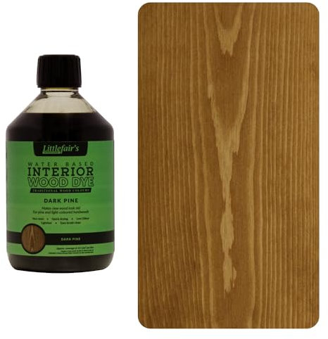 Littlefair's Holzbeize auf Wasserbasis - (Dunkle Kiefer) - ungiftig, umweltfreundlich und schnell trocknend - Einfach aufzutragende, konzentrierte Formel für alle Holzarten - 500ml