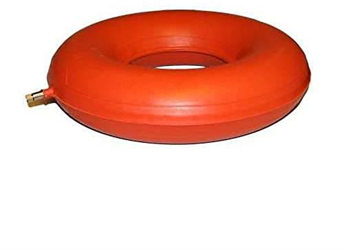 Sitzring Gummi aufblasbar- 42.5 cm Durchmesser - rot/orange - Sitzkissen gegen Beschwerden bei Dekubitus, Hämorrhoiden, Rückenschmerzen und zur Steißbein Entlastung