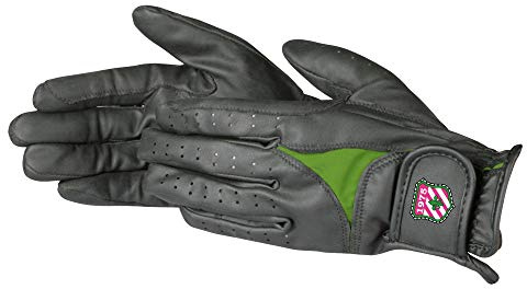 Pfiff 101853 Damen Reithandschuhe, Kunstleder Damenhandschuhe, Schwarz - Grün XL