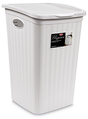 Stefanplast 30050 Wäschekorb mit praktischem Klappdeckel und Fassungsvermögen, 50 L