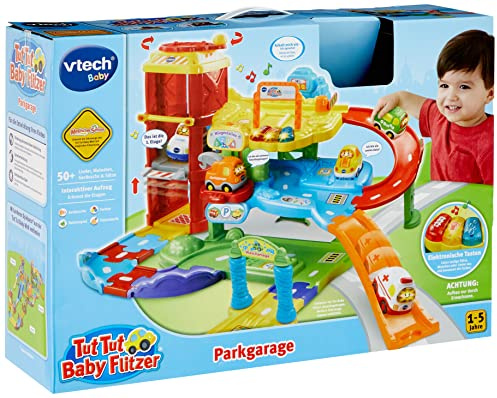 VTech Baby Flitzer - Parking Garage - Interactive Toy with Tow Truck, Lift, Slide, Gas Station and Much More - For Children Aged 1-5 Years