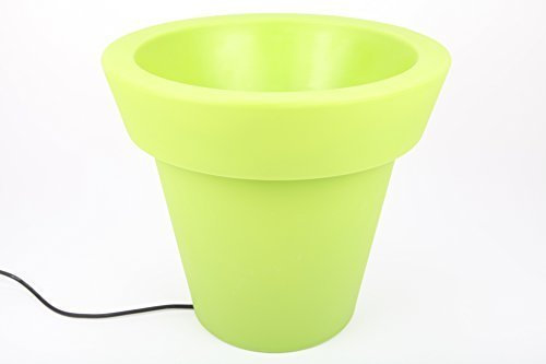 point-garden Beleuchteter Blumentopf aus Kunststoff, Pflanzkübel grün