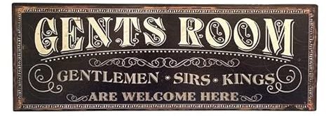 Blechschild GENTS ROOM Türschild Herren-Toilette Vintage Nostalgie Deko 36x13cm