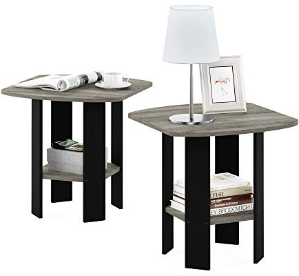 FURINNO Sidobord, trä, fransk ekgrå, en storlek, 2-pack