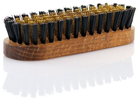 TelMo Messingbürste Wildlederbürste Raulederbürste Holzbürste mit Messing 120x39x28mm