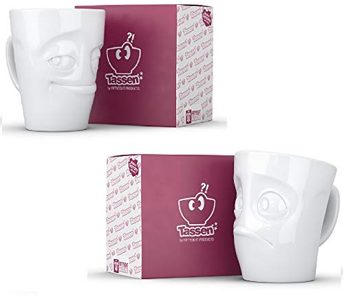 FIFTYEIGHT PRODUCTS Henkelbecher 2er Set + Servietten, 350 ml, VERSCHMITZT+VERDUTZT