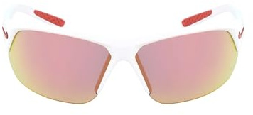 Nike EV1125-106 Skylon Ace Sunglasses Shiny White Frame Color, Grey with Red Mirror Lens Tint