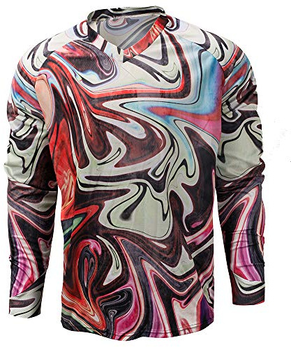 Maglia da Ciclismo da Uomo MTB T Shirt Manica Lunga Mountain Bike Moto Abbigliamento da Bicicletta Anti-UV, Cd9509, XL