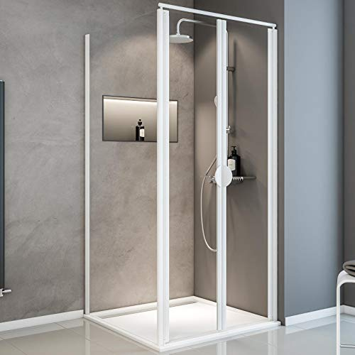 Schulte Sunny Pendeltür mit Seitenwand, 180 cm Höhe, 80 x 80 cm, Sicherheitsglas (ESG), klar hell, D232104 04 50