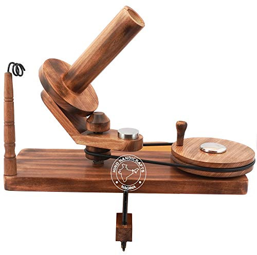 Hind Handicrafts Wooden Yarn Ball Winder – Handcrafted Natural Wood Winder for Knitting & Crochet – Center Pull Yarn Winder for Skeins, Hanks & Loose Fibers – Ideal Knitter’s Gift & Craft Tool