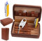 TUDO Cave à cigares, Étui à cigares, Cuir Portable de Voyage en Bois de cèdre Cave à cigares avec Humidificateur (Marron)