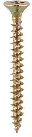 3.0x20mm Chipboard & Woodscrews -PZ- Double Countersunk - Gold - Yellow, 3.0 x 20mm, Set of 20-50 -100 Pieces (100)