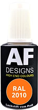 Alex Flittner Designs Pennarello a vernice RAL 2010 Signature Orange opaco 20 ml penna di riparazione acrilico vernice ritocco riparazione legno metallo mobili bagno