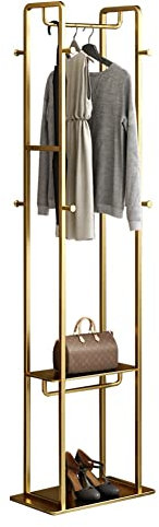 Garderobenständer, Bodenständer, stabiler Aufbewahrungshalter, große Kapazität, Kleidung, Schuh, Handtasche, Schals, Organizer, ideal für Flur, Schlafzimmer, Eingangsbereich, Büro