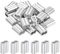 sourcing map 3/16 5mm Aluminum Crimping Loop Sleeve Double Ferrule for Wire Rope Cable Line End, Silver 25pcs