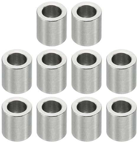 PATIKIL 10pcs M5 Separadores de Acero Inoxidable, Espaciadores Redondos de Metal Espaciadores Metálicos de Acero Inoxidable para M5 Tornillo Pernos, 8x5.1x8mm (L*ID*OD)