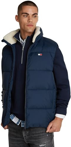 Tommy Jeans Uomo Gilet Vail Puffer Vest Imbottito, Blu (Dark Night Navy), S