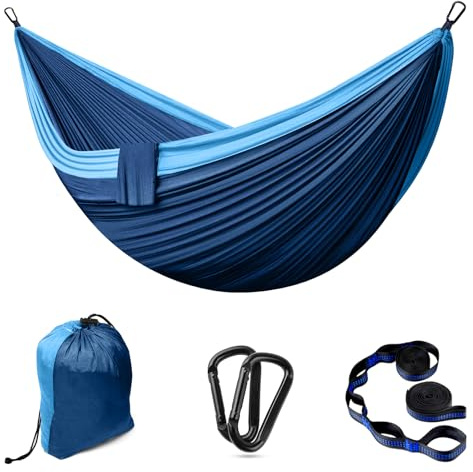 Hängematte Outdoor Camping Hängematten 2 Personen 300 x 200 cm Ultraleicht | Tragbar Reise Hängematte bis 300 kg Tragfähigkeit Garten Strand Doppelhängematte Fallschirm Nylon Atmungsaktiv Hammock