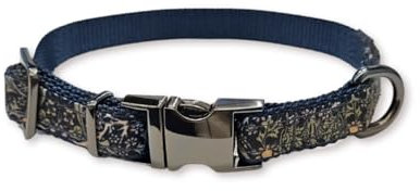 William Morris At Home Hundehalsband, verstellbare Passform mit Schnalle, einfacher Zugang zum Befestigen von Namensschildern und Leine, Geschenk für Tierliebhaber, Tierfreunde und Veganer, Größe S