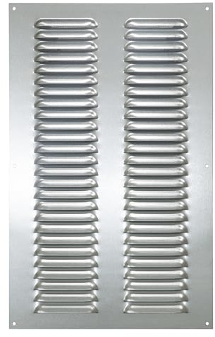 Rejilla de ventilación de metal galvanizado con red de protección contra insectos, 25 x 40 cm