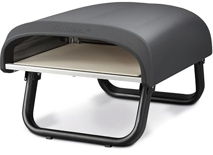 Enders® Pizzaofen PACO™, Pizzastein, Thermometer, Pizza, Edelstahlbrenner, 4kW, Cordierit-Pizzastein, stufenlos regulierbarer Edelstahlbrenner #31306, Schwarz