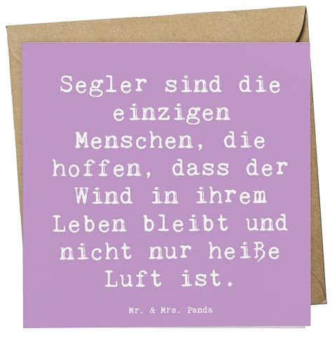 Mr. & Mrs. Panda Glückwunschkarte Spruch Segeln Lebenswind - Geschenk, Segelsport, Grußkarte, anlasskarte, Teamarbeit, Segler, Taktik, Sportler Geschenke, Klappkarte, doppelkarte, Naturgewalten